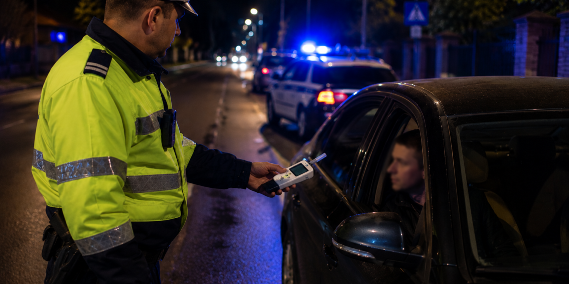 Manevră disperată la vederea poliției. Un șofer băut s-a mutat pe locul pasagerului înainte de control