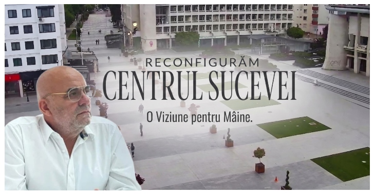 Vasile Rîmbu anunță transformarea centrului Sucevei. Pavaj nou din granit, fântână interactivă și reguli stricte pentru terase