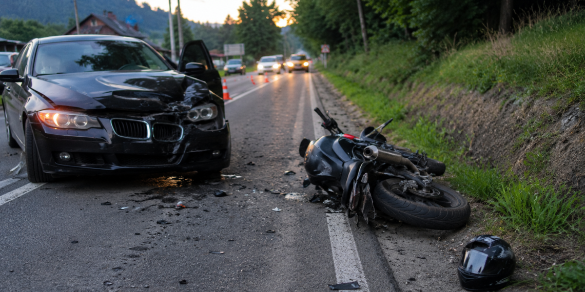 Motociclistă de 17 ani, rănită după ce a fost lovită de un BMW pătruns pe contrasens. Tânăra a ajuns la spital cu răni serioase, iar casca spartă i-ar fi salvat viața