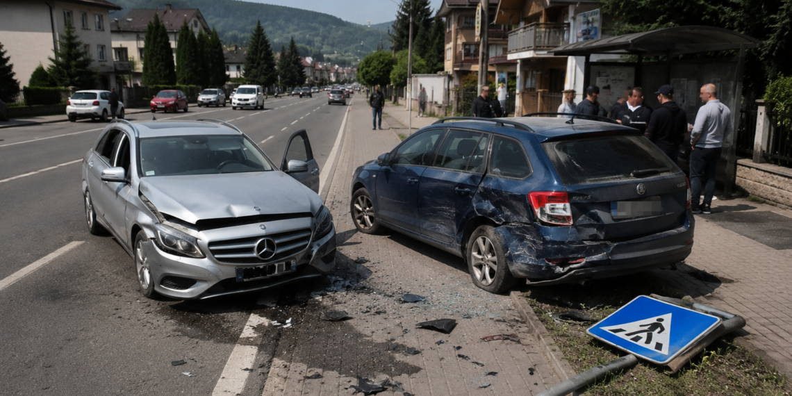O elevă aflată în timpul orei de conducere a fost rănită după ce mașina școlii de șoferi a intrat într-un autoturism oprit brusc la Câmpulung Moldovenesc