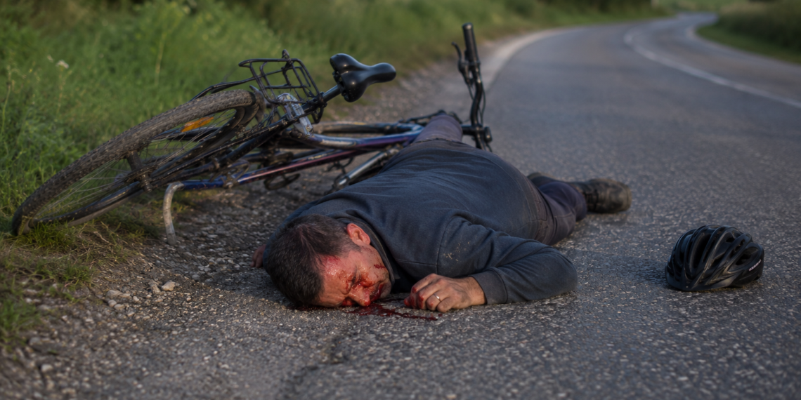 Biciclist rupt de beat, amendat cu aproape 3.000 de lei după ce s-a dezechilibrat și a dat cu fața de asfalt