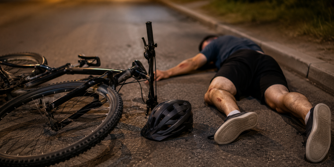 Biciclist beat, rănit după ce a căzut pe o stradă din Suceava, la miezul nopții. Avea o alcoolemie de 0,86 mg/l în aerul expirat