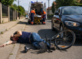 Biciclist beat, lovit de un BMW în Șcheia după ce a ieșit de pe trotuar direct pe carosabil. Alcoolemie de 1,87 mg/l în aerul expirat