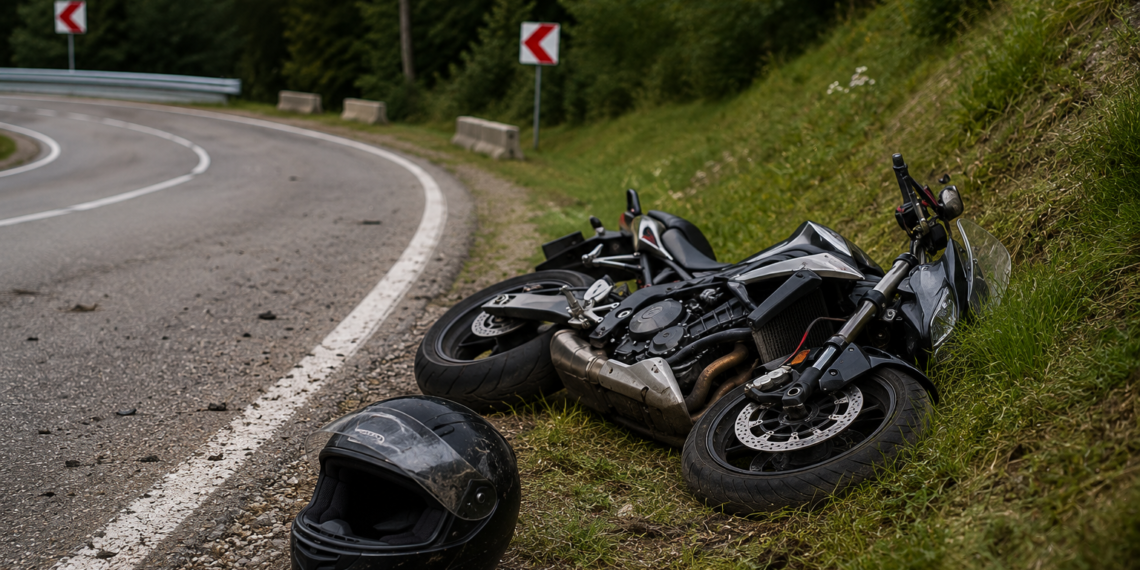 Motociclist german, rănit pe raza localității Sadova după ce a pierdut controlul într-o curbă. A cerut ajutor după ce a ajuns singur într-o parcare