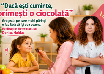 ”Dacă ești cuminte, primești o ciocolată”. Greșeala pe care mulți părinți o fac fără să își dea seama. Explicațiile dieteticianului Denisa Haiduc