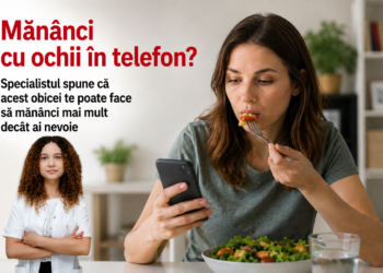 Mănânci cu ochii în telefon? Specialistul spune că acest obicei te poate face să mănânci mai mult decât ai nevoie