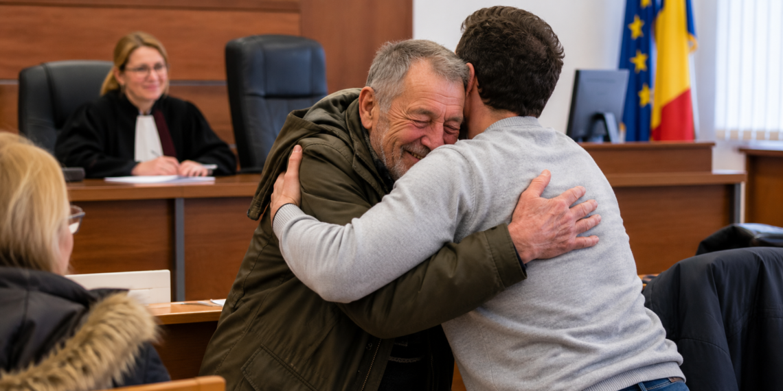 Scenă memorabilă în sala de judecată. Un cetățean italian l-a iertat pe un sucevean de 69 de ani care i-a furat portofelul. S-au împăcat în fața judecătorului, și-au strâns mâna și s-au îmbrățișat