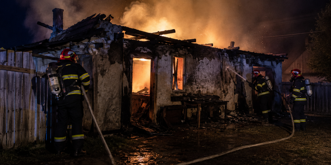 Bătrân de 90 de ani, găsit carbonizat într-o bucătărie de vară cuprinsă de flăcări. Incendiul ar fi pornit de la sobă