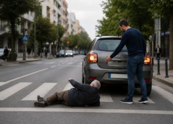 Pieton beat, ajuns la spital după ce s-a dezechilibrat și a căzut lângă o mașină care îi acordase prioritate pe o trecere de pietoni din Suceava. Bătrânul s-a lovit de roata dreapta spate a mașinii