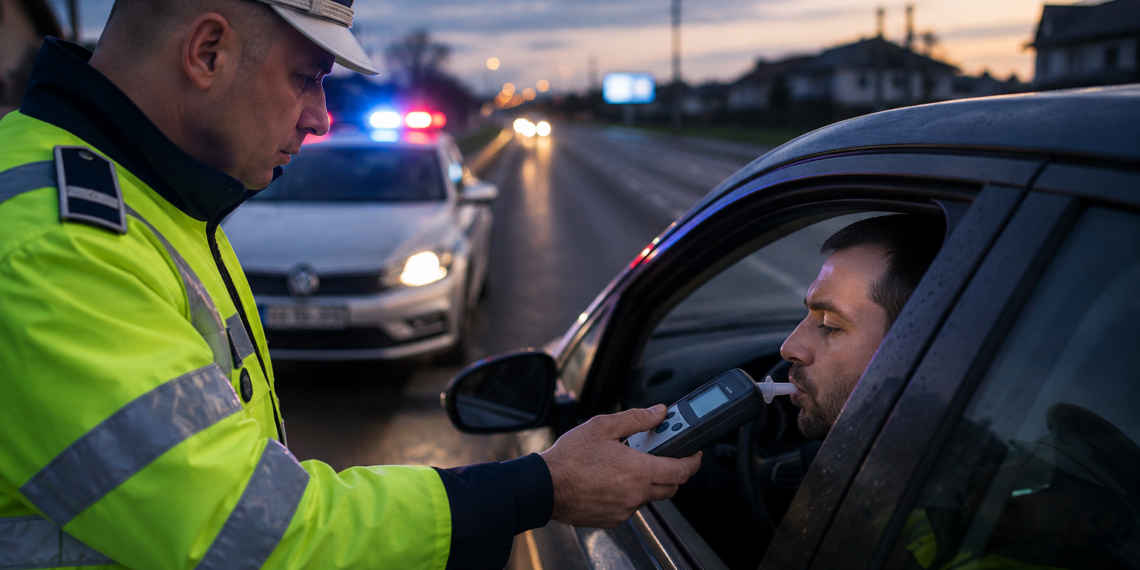 Șofer prins cu 107 km/h în Cornu Luncii, deși avea o alcoolemie de 0,92 mg/l alcool pur în aerul expirat