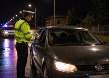 Șoferiță beată cui, oprită de polițiști în miez de noapte la Dumbrăveni