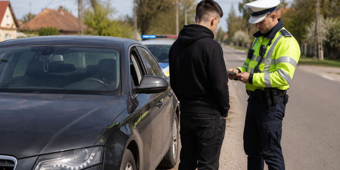 Tânăr de 19 ani din Dumbrăveni, prins la volan fără permis. Conducea mașina mamei sale