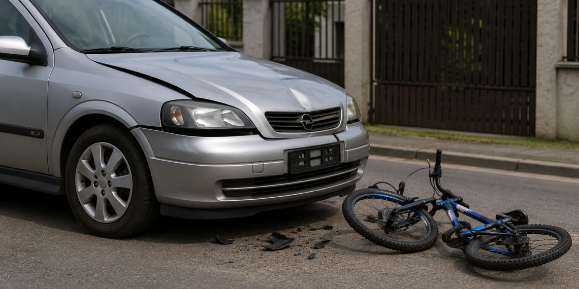 Copil de 5 ani, rănit după ce a ieșit cu bicicleta dintr-o curte și a fost lovit de o mașină, la Gura Humorului