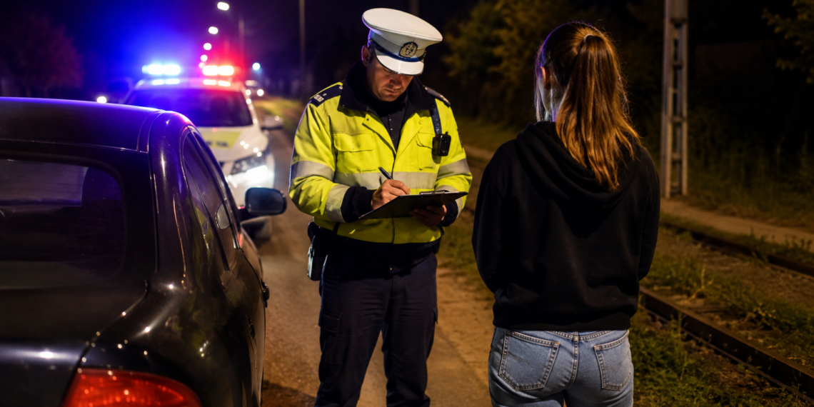 Puștoaică de 17 ani, prinsă la volan fără permis. A încercat să schimbe locul cu proprietarul mașinii când a văzut poliția