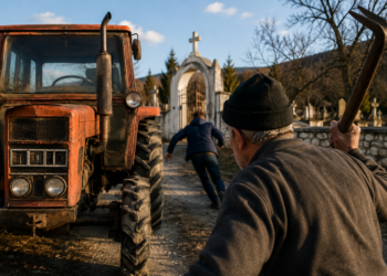 Bărbat de 72 de ani, condamnat DEFINITIV după ce a urmărit un consătean cu tractorul și l-a lovit în cap cu un levier. Avea 0,57 mg/l alcool pur în aerul expirat și a refuzat probele de sânge