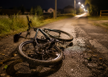 Biciclist băut, amendat de polițiști după ce a căzut de pe bicicletă și și-a fracturat brațul drept