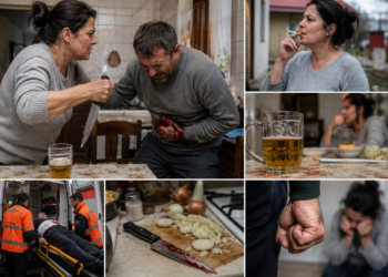 Suceveancă, condamnată la doi ani și șase luni de închisoare după ce și-a înjunghiat soțul, căruia îi reproșa că bea și fumează din banii ei. Bărbatul a primit o pedeapsă cu suspendare după ce și-a provocat soția cu doi pumni în cap și o lovitură cu dosul palmei. După atac, femeia a fumat o țigară, a băut o cană cu bere și a tăiat ceapă cu același cuțit