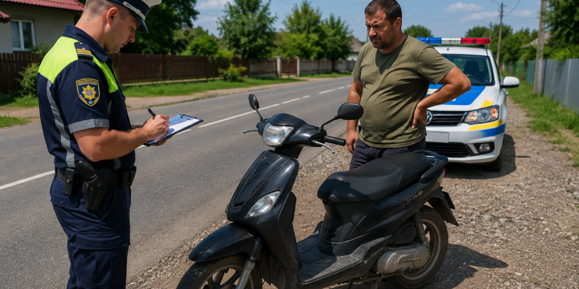 Polițiștii i-au stricat duminica unui bărbat din Preutești, prins beat și fără permis, plimbându-se cu un moped neînmatriculat