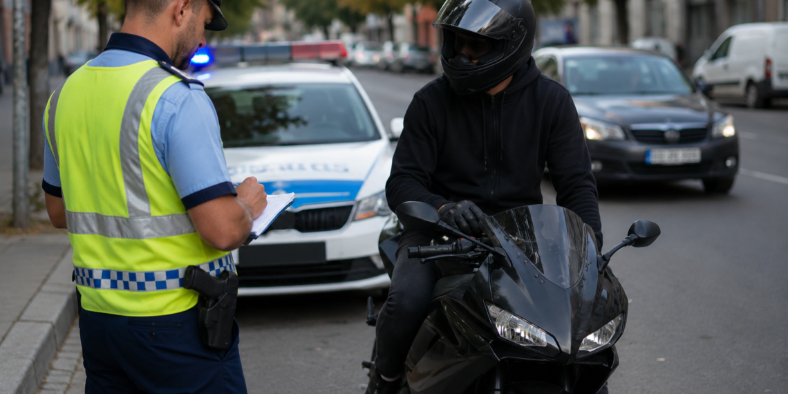 Adolescent de 16 ani, prins în Suceava pe o motocicletă neînmatriculată și fără permis