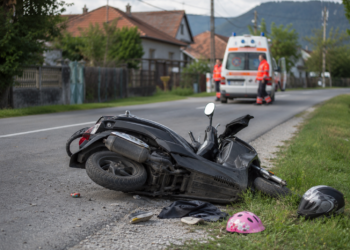 Femeie și două fetițe, rănite după ce s-au răsturnat cu un scuter la Vicovu de Jos