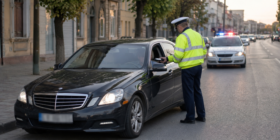 Fălticenean reținut după ce a fost găsit cu alcoolemie de 1,17 mg/l alcool pur în aerul expirat la volanul unui Mercedes
