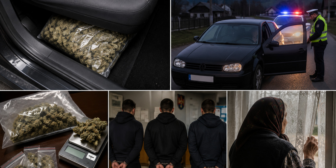 ”S-o drogat, s-o făcut mangă!” Trei tineri din zona Câmpulung Moldovenesc, condamnați după ce au mers ”la un film” pentru a cumpăra 92 de grame de canabis. Drogurile, ascunse sub scaunul unui Volkswagen, iar bunica unui consumator îi avertiza: ”Să fiți prudenți, am trei polițiști tineri în vecini