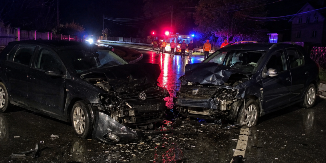 Cinci persoane rănite într-un accident la Vicovu de Sus. O șoferiță de 18 ani a pierdut controlul mașinii într-o curbă și a lovit frontal un autoturism care circula regulamentar