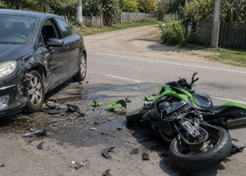 Motociclist fără permis, implicat într-un accident la Udești. O fată de 15 ani, aflată pe motocicletă, a fost rănită. Un șofer nu le-a acordat prioritate