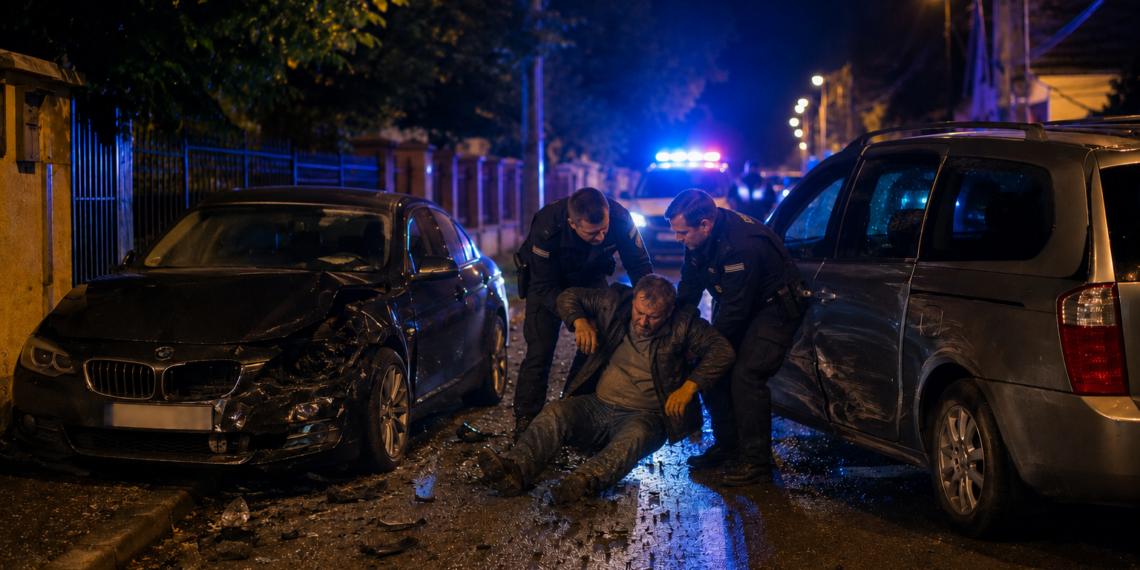 Șofer din Siret, reținut după ce a fost prins cu peste 4 g/l alcool pur în sânge. A lovit un BMW parcat, și-a continuat drumul, apoi a căzut în timp ce încerca să ajungă acasă