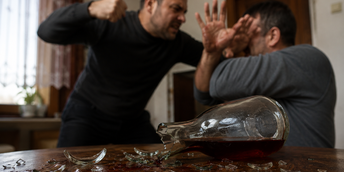 Pedeapsă majorată DEFINITIV pentru un bărbat care și-a atacat cu pumnii și o sticlă de afinată concubinul mamei sale