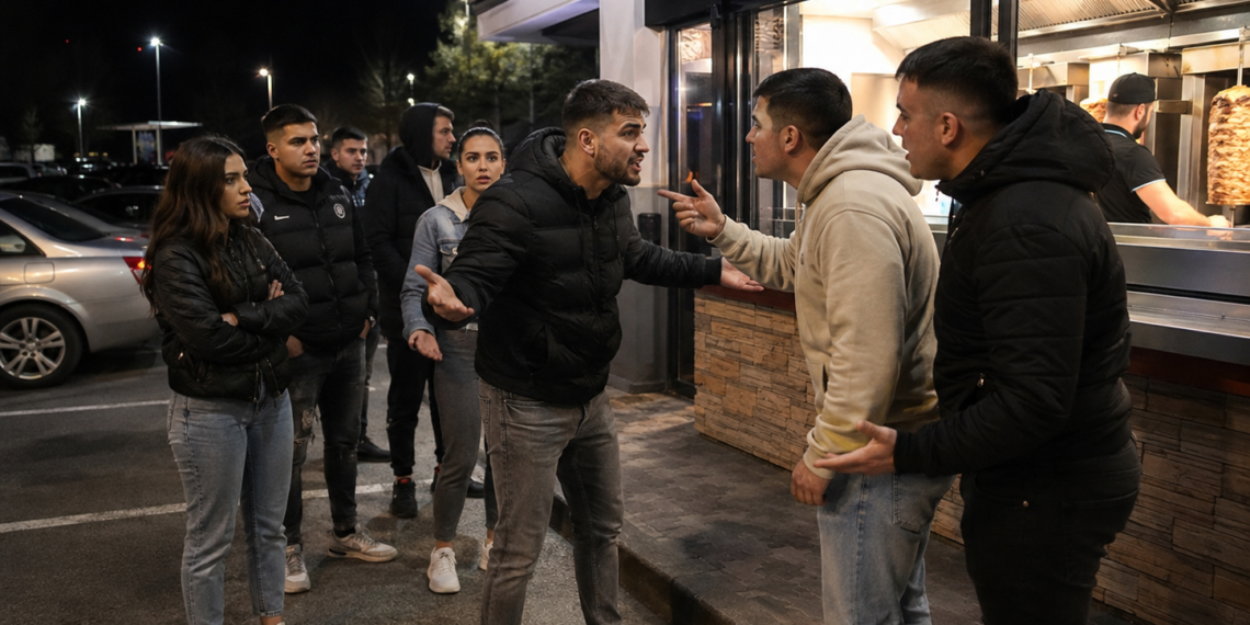 Mai mulți tineri s-au bătut cu poftă, la Rădăuți, pentru rândul la kebab. Și-au împărțit pumni și picioare la coada pentru comenzi. Patru dintre ei s-au răcorit în arestul IPJ Suceava, unde au schimbat meniul de fast-food cu meniul de restaurant
