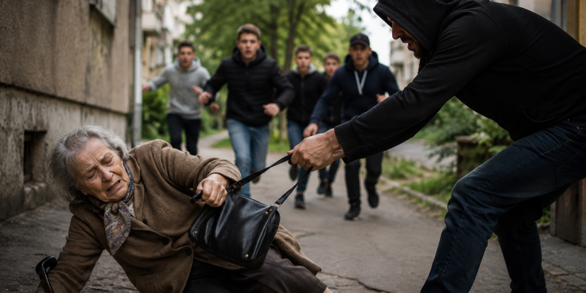 Recidivist, condamnat la 5 ani de închisoare după ce a urmărit o bătrână de 80 de ani cu Parkinson și i-a smuls poșeta în Burdujeni. Eroii care i-au venit de hac sunt șase puștani de 13–17 ani, care l-au încolțit într-o scară de bloc și au recuperat poșeta. Tâlharul are în ”CV” o condamnare pentru violare de domiciliu și tentativă de viol