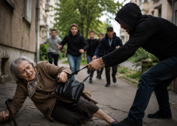 Recidivist, condamnat la 5 ani de închisoare după ce a urmărit o bătrână de 80 de ani cu Parkinson și i-a smuls poșeta în Burdujeni. Eroii care i-au venit de hac sunt șase puștani de 13–17 ani, care l-au încolțit într-o scară de bloc și au recuperat poșeta. Tâlharul are în ”CV” o condamnare pentru violare de domiciliu și tentativă de viol
