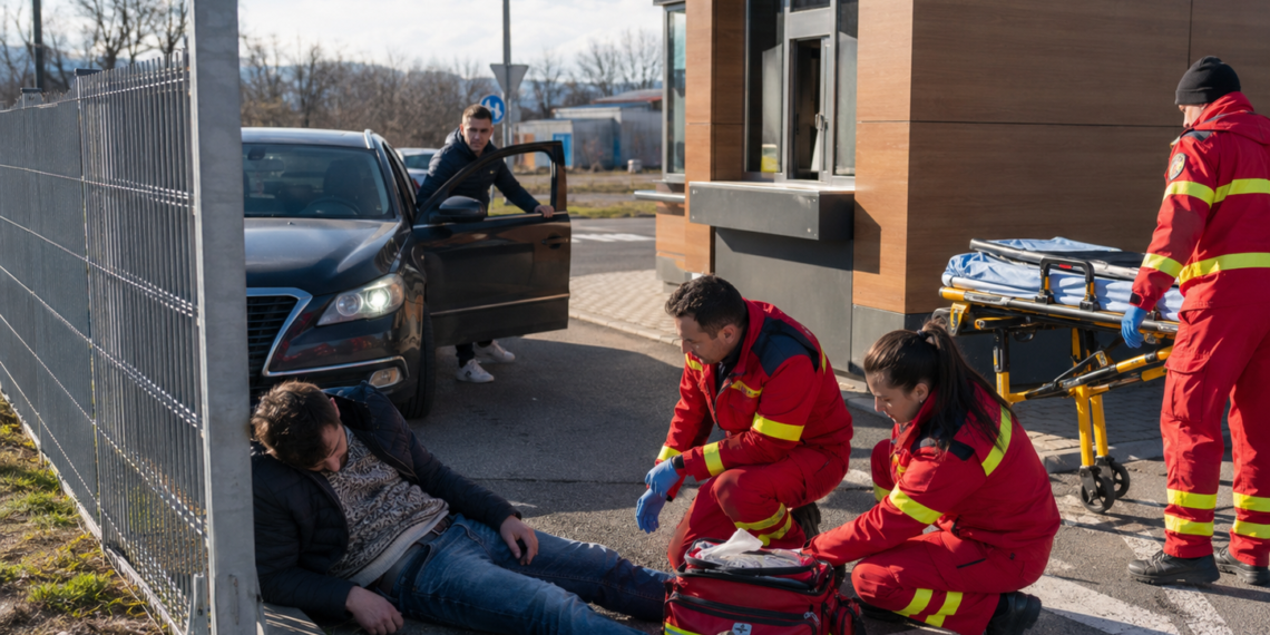 Cerșetor beat, făcut KO de un stâlp, la Vicovu de Sus. Tânărul a dat cu capul de stâlp în timp ce fugea de un șofer căruia îi ceruse bani. A fost găsit inconștient și transportat de SMURD la spital