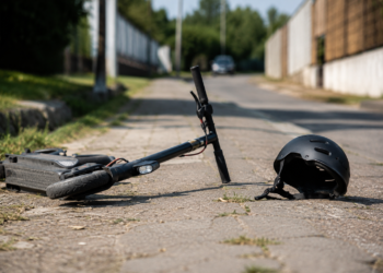 Adolescent de 15 ani, rănit după ce a căzut cu trotineta electrică, la Marginea. Purta cască de protecție