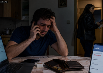 Și-a dorit compania unei tinere cunoscute pe Facebook, cât timp soția se afla la părinți. După câteva pahare, tânăra a ”dispărut” cu telefonul, 500 de euro cash și 9.000 de euro din cont, lăsându-l cu doar 12 euro. La 4 dimineața și-a sunat soția să se ”laude” cu pățania. Tânăra și-a aflat pedeapsa