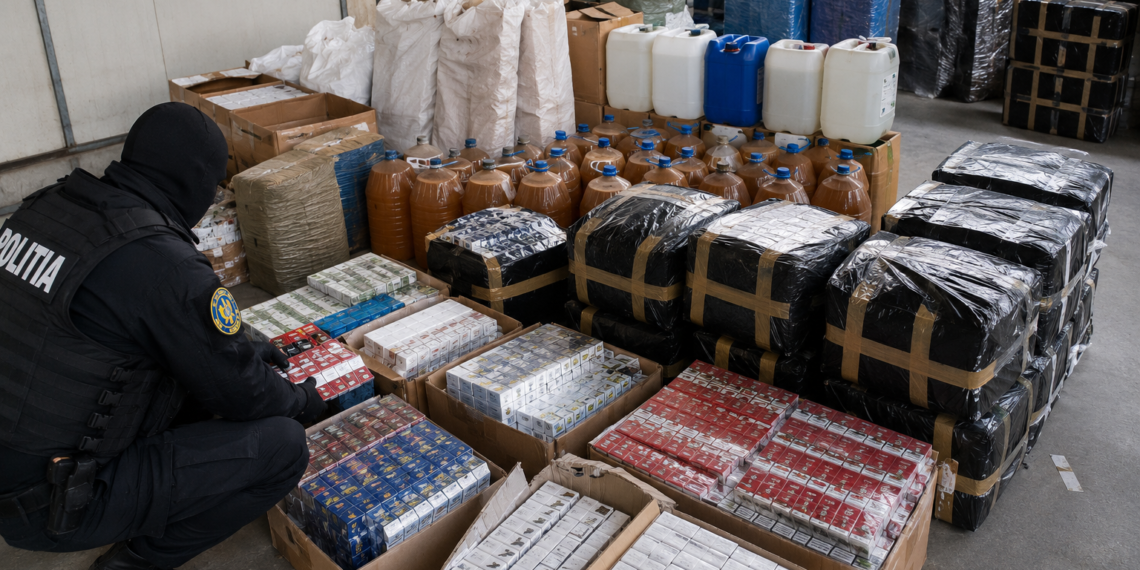 Peste 61 de MILIOANE de țigări și 9,6 tone de tutun, confiscate în șapte luni. Percheziții și în Suceava într-un dosar cu contrabandă, mii de litri de alcool, armă, carne de vânat și 17 tone de substanțe pentru plante