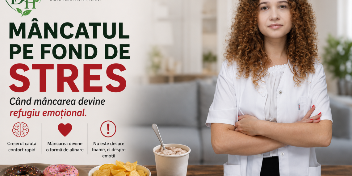 Mâncatul pe fond de stres, refugiul emoțional care poate deveni un obicei. Dieteticianul Denisa Haiduc explică semnele foamei emoționale
