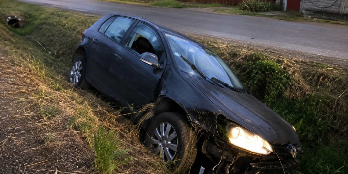 Tânăr de 26 de ani, rănit după ce ar fi intrat intenționat cu mașina în malul unui șanț din Costișa