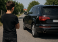 ”Lecție de condus” la 13 ani, cu Audi Q7. Tatăl, cercetat penal după apariția unei filmări pe internet