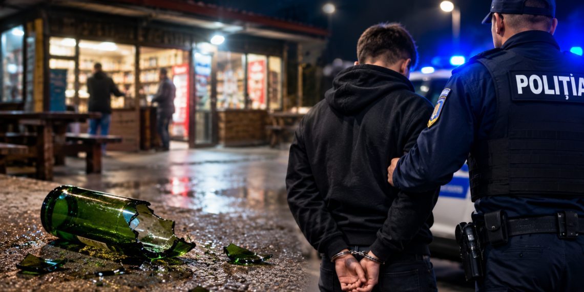Scandal pornit de la o bere, la Dorna Arini. Un tânăr de 27 de ani a fost lovit în cap cu o sticlă, după ce a refuzat să-i plătească băutura agresorului. Suspectul, reținut
