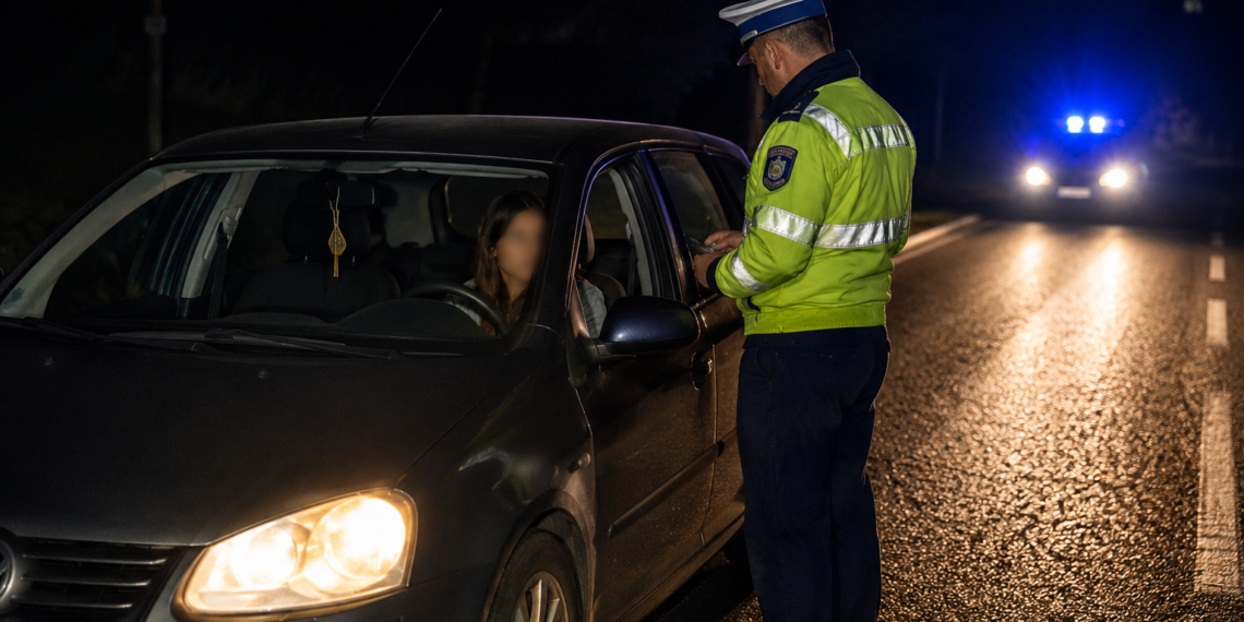Poveste cusută cu ață albă la Vatra Moldoviței. O femeie fără permis, găsită singură într-un autoturism oprit de polițiști. Soțul a spus că tatăl său plecase după vaci, ea că socrul plecase după altă mașină