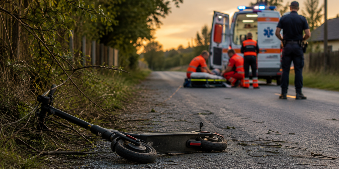 Minor rănit după ce a căzut cu trotineta electrică, la Stroiești. A suferit traumatisme la cap, bazin și coloană