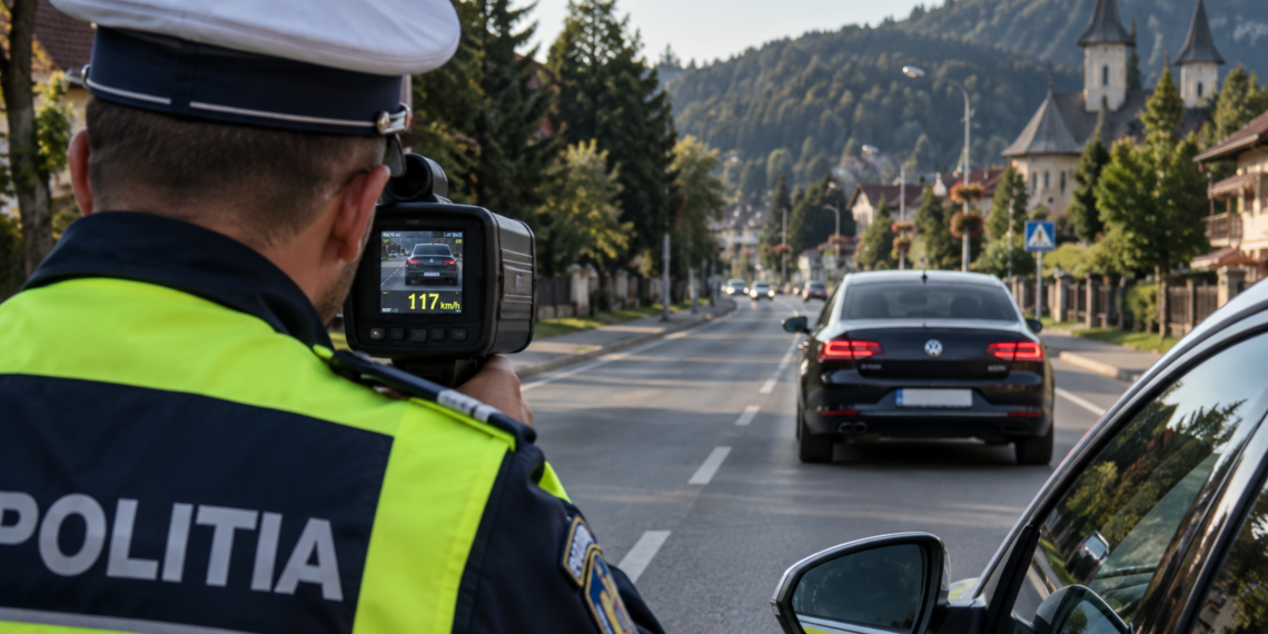 Prins cu 117 km/h prin Gura Humorului, într-o zonă cu limită de 50 km/h. Polițiștii au descoperit apoi că avea permisul anulat