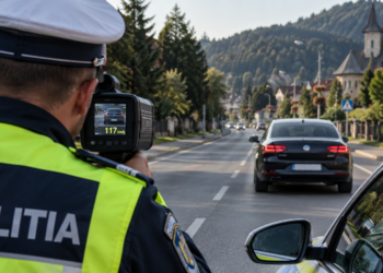 Prins cu 117 km/h prin Gura Humorului, într-o zonă cu limită de 50 km/h. Polițiștii au descoperit apoi că avea permisul anulat