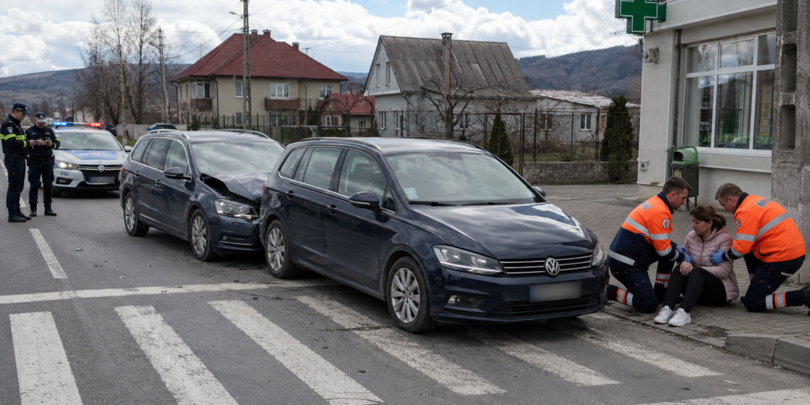 Femeie lovită pe trecerea de pietoni la Frătăuții Vechi. O mașină oprită pentru a-i acorda prioritate a fost izbită din spate și proiectată în pieton
