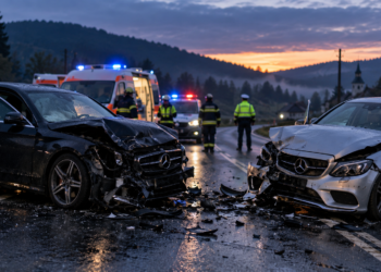 La ora 5, înainte de răsărit, a făcut prăpăd la Vama. Beat la volan, a intrat pe contrasens și apoi a fugit pe jos. Două persoane au ajuns la spital