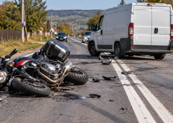 Motociclist italian și pasagera sa, răniți într-un accident la Cornu Luncii. O autoutilitară a întors peste linia continuă