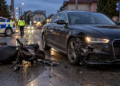 Scuterist fără permis, pe un vehicul neînmatriculat, rănit după ce un șofer nu i-a acordat prioritate