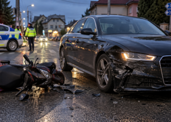 Scuterist fără permis, pe un vehicul neînmatriculat, rănit după ce un șofer nu i-a acordat prioritate